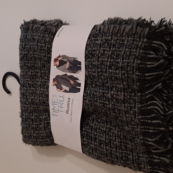 🖤 NWT 🖤 Time and Tru Ruana, black and grey - Picture 1 of 6
